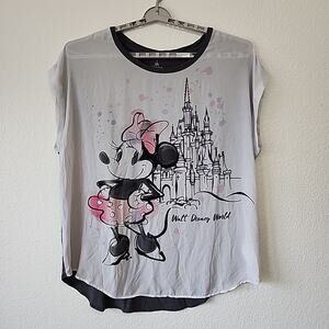 Walt Disney World Womens 2X Top Minnie Mouse Layered Flowy Lagenlook Oversized